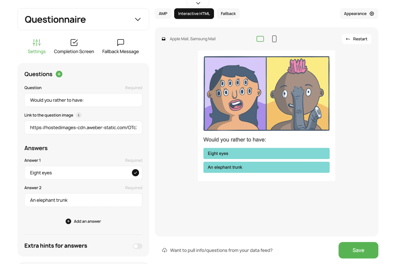 Would You Rather &mdash; Email Crash Test